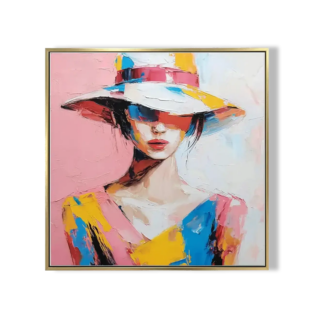 Colorful Lady in Summer Hat