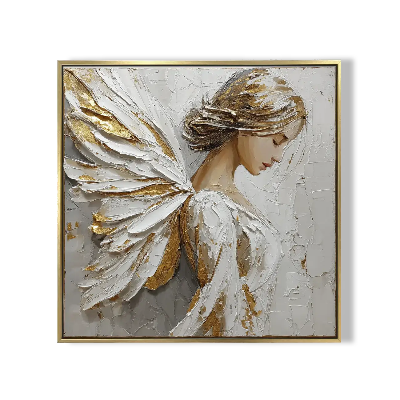 Golden Wings Angel Oil Painting