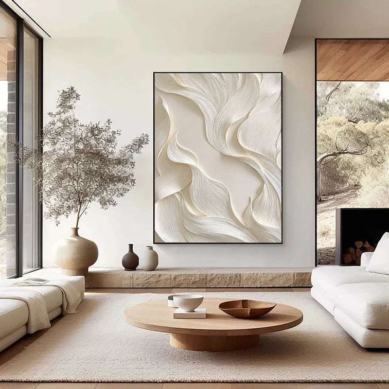 Textured Wave Serenity | Ivory Flow