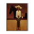Woman and Black Horse Portrait