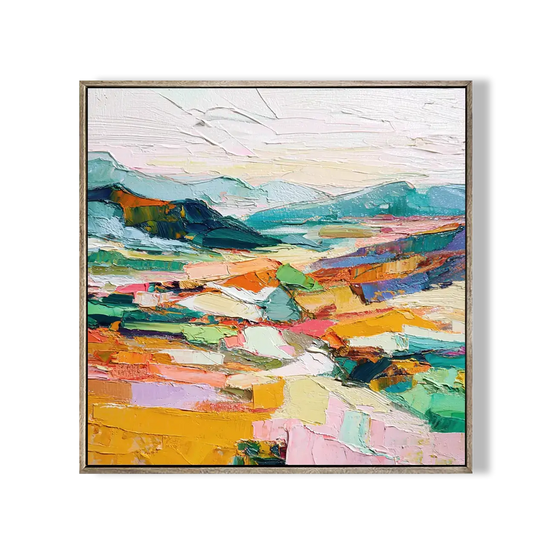 Pastel Horizon Impasto Landscape 