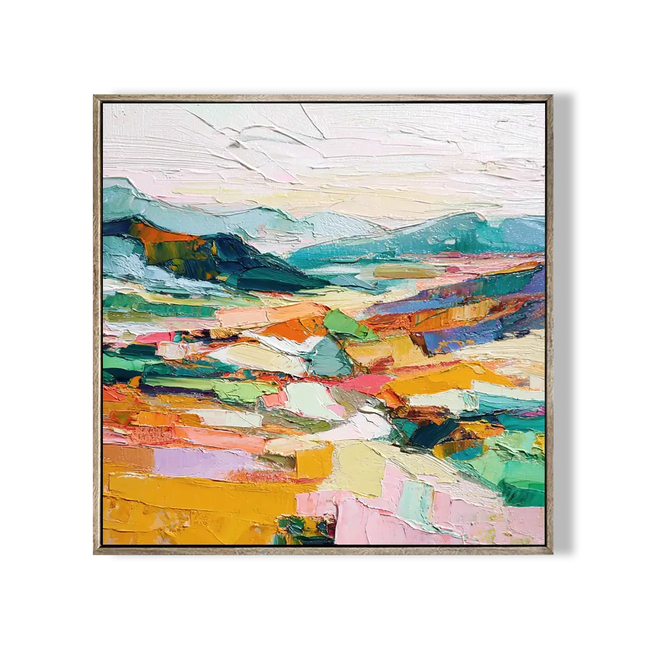 Pastel Horizon Impasto Landscape 