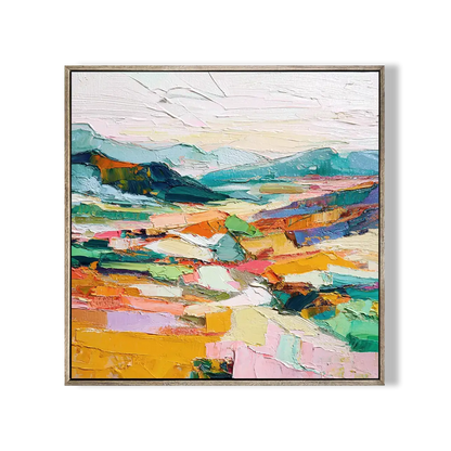 Pastel Horizon Impasto Landscape 