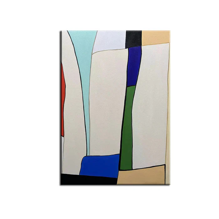 Kindness-Geometric Abstract Oil Painting - Modern Minimalist Wall Art for Home Decor