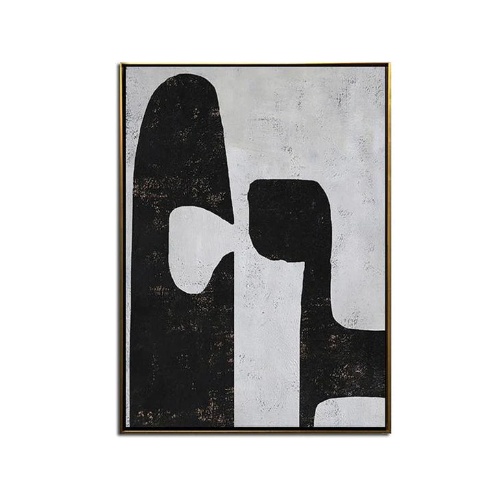 Contrast – Modern Abstract Black and White Oil Painting for Living Room