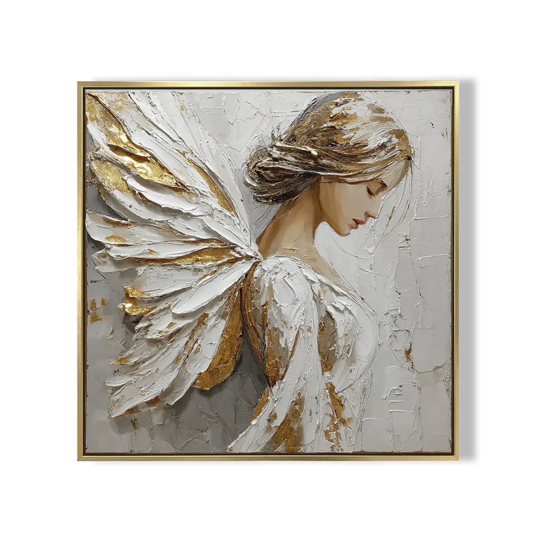 Golden Wings Angel Oil Painting 