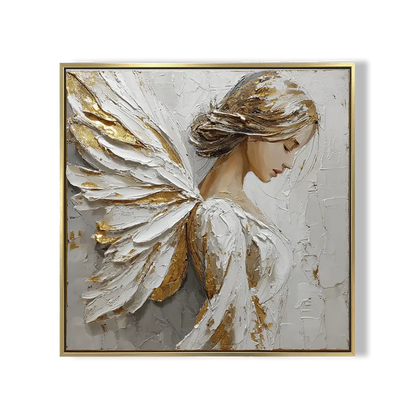 Golden Wings Angel Oil Painting 
