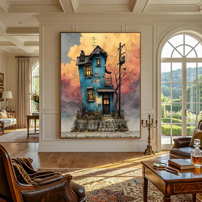 Whimsical Blue House | Nostalgic Charm