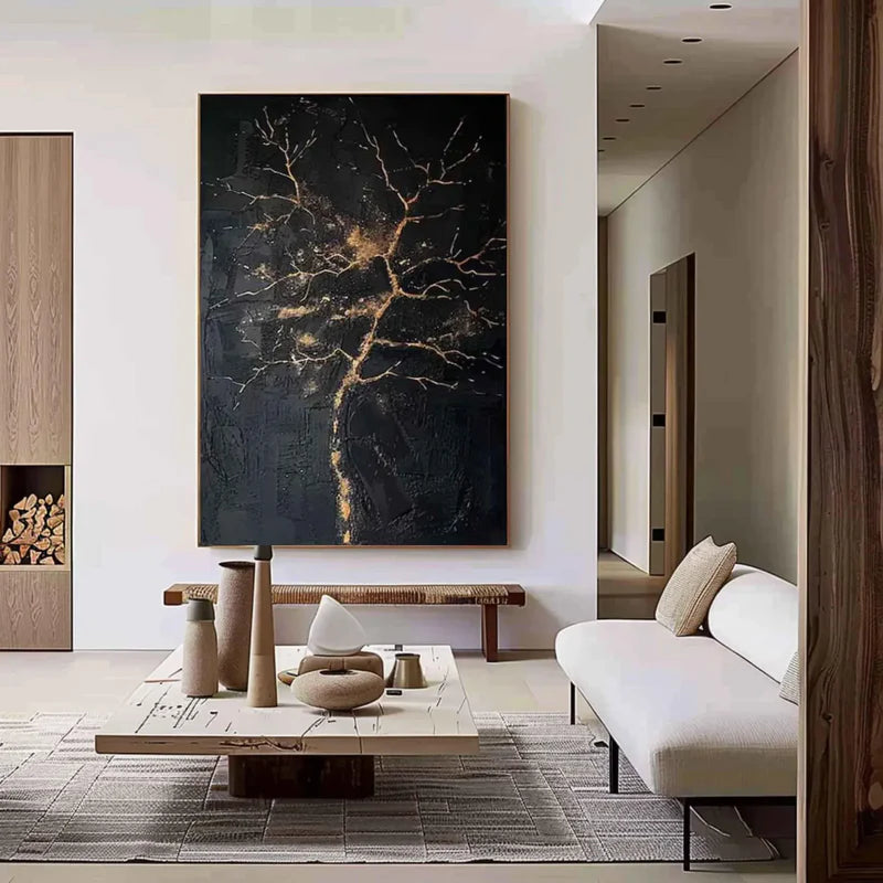 Textured Arbor Opulence | Black Gold