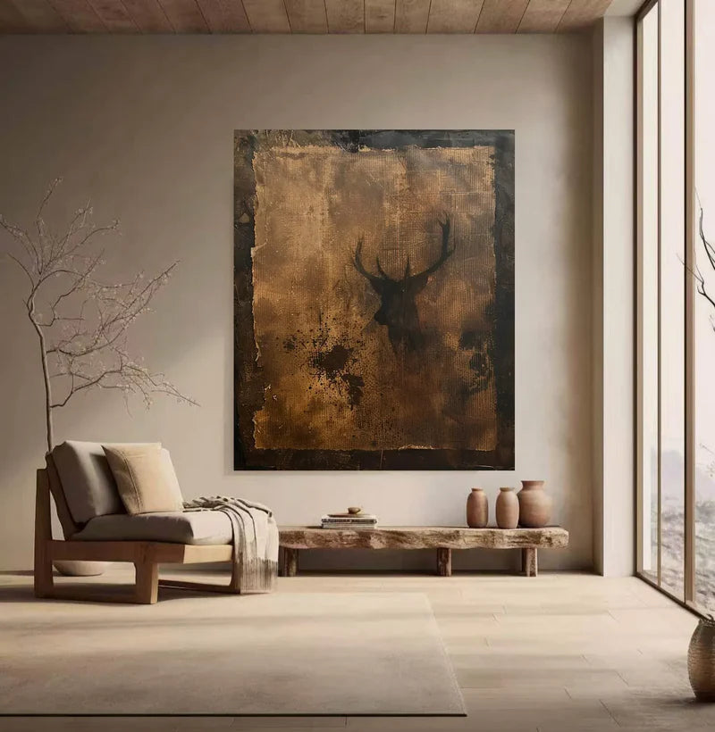 Textured Stag Art | Opulent Charm