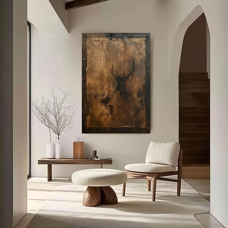 Textured Stag Art | Opulent Charm