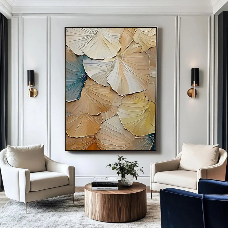 Textured Leaf Art | Warm Elegance
