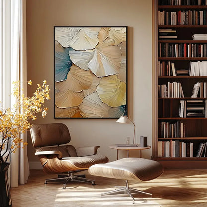 Textured Leaf Art | Warm Elegance