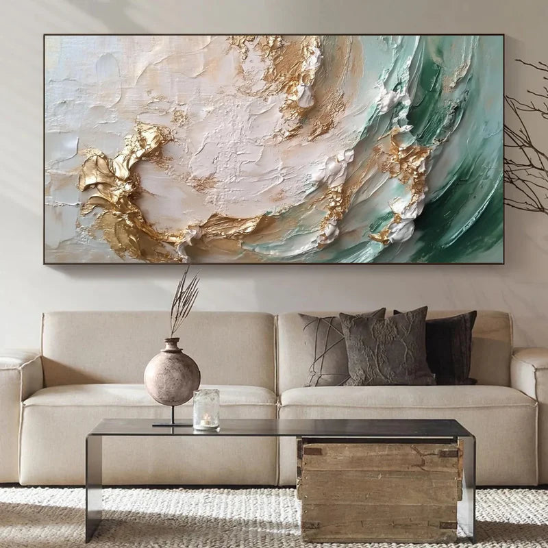 Textured Gilded Opulence | Emerald Glow