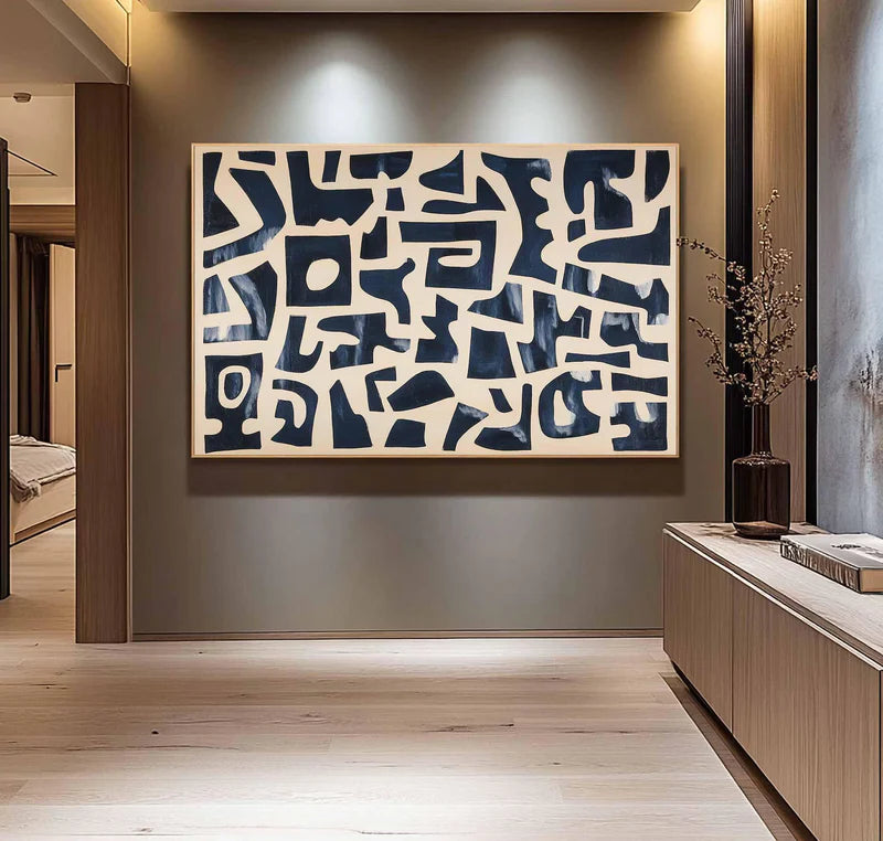 Textured Geometric Rhythm | Navy Block