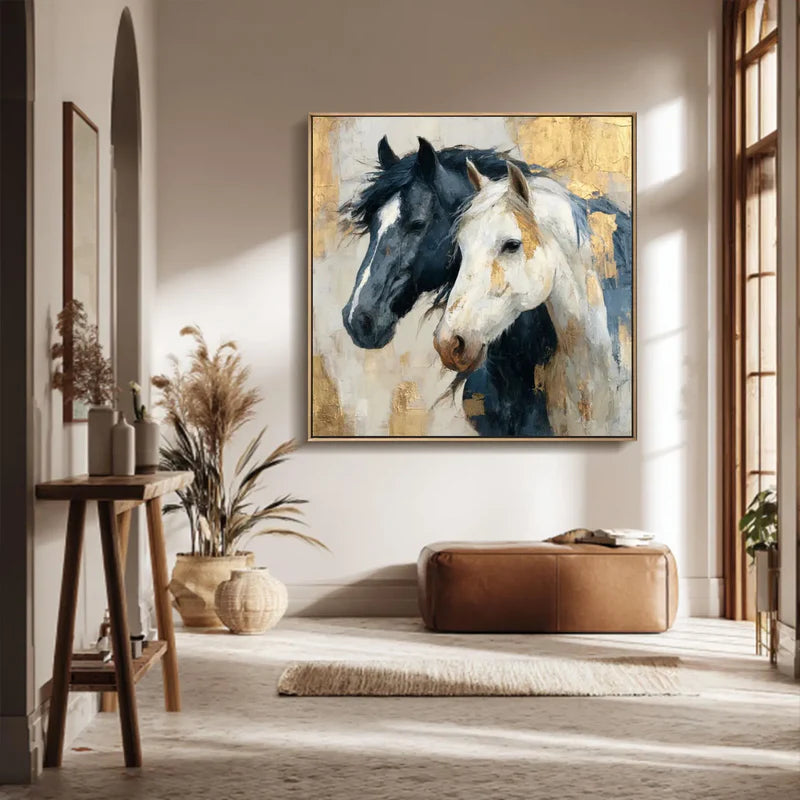 Textured Equine Elegance | Dual Steeds