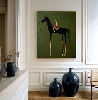 Textured Equestrian Whimsy | Green Steed