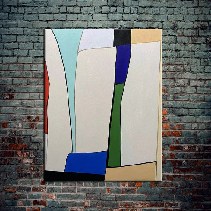 Kindness-Geometric Abstract Oil Painting - Modern Minimalist Wall Art for Home Decor
