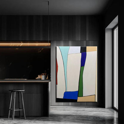 Kindness-Geometric Abstract Oil Painting - Modern Minimalist Wall Art for Home Decor